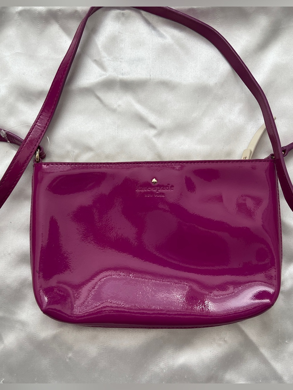 kate spade Glossy Patent Crossbody in Vibrant Magenta